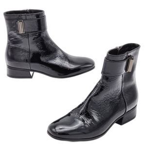 Aquatalia Lupita Patent Leather Buckle Ankle Boot Size 6